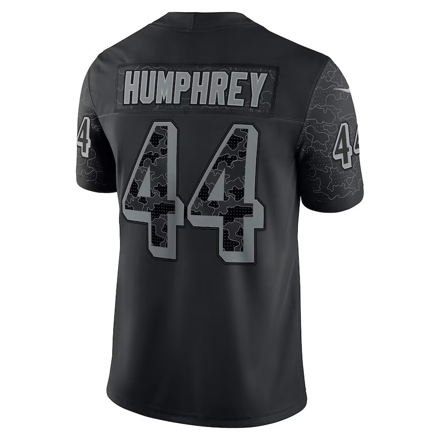 Choea B.Ravens #44 Marlon Humphrey Player Black RFLCTV Limited Stitched Jerseys