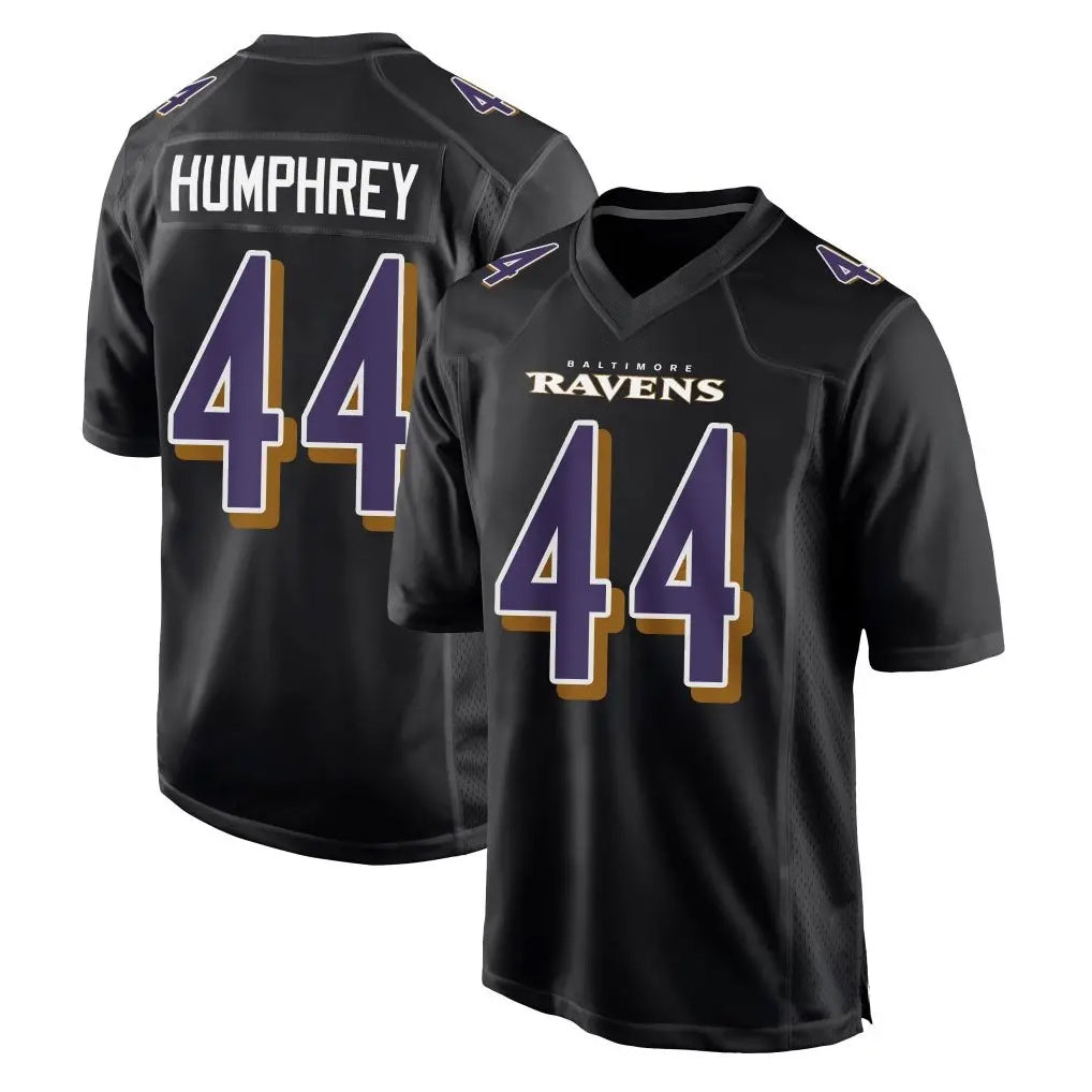 Choea B.Ravens #44 Marlon Humphrey Player Carbon Black Fashion Home Game Stitched Jerseys