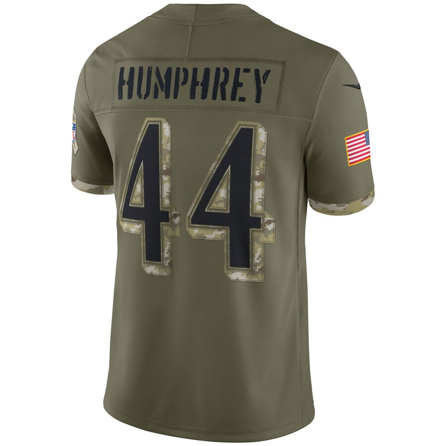 Choea B.Ravens #44 Marlon Humphrey Player Olive Salute To Service Limited Stitched Jerseys