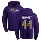 Choea B.Ravens #44 Marlon Humphrey Player Purple Salute to Service Pullover Hoodie Stitched Jerseys
