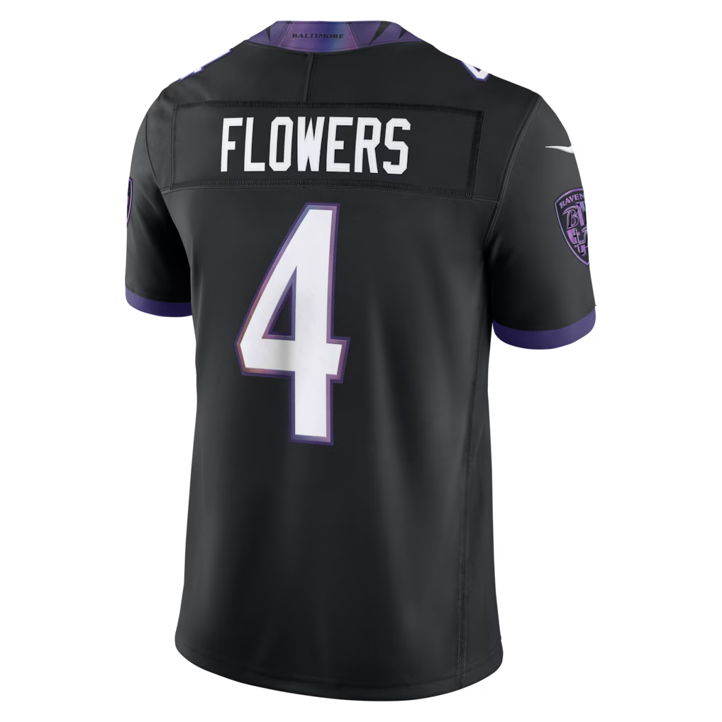 Choea B.Ravens #4 Zay Flowers Black Alternate Alternate Vapor F.U.S.E. Stitched Limited Jerseys
