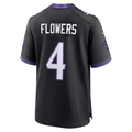 Choea B.Ravens #4 Zay Flowers Black Alternate Stitched Jerseys