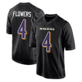 Choea B.Ravens #4 Zay Flowers Player Black Carbon Fashion Home Game Stitched Jerseys