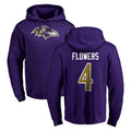 Choea B.Ravens #4 Zay Flowers Player Purple Salute to Service Pullover Hoodie Stitched Jerseys