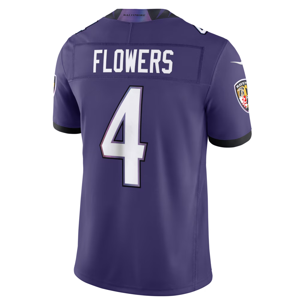 Choea B.Ravens #4 Zay Flowers Purple Team Vapor F.U.S.E. Stitched Limited Jerseys