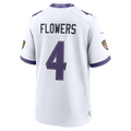 Choea B.Ravens #4 Zay Flowers White Game Stitched Jerseys