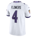 Choea B.Ravens #4 Zay Flowers White Vapor F.U.S.E. Stitched Limited Jerseys