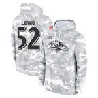 Choea B.Ravens #52 Ray Lewis Player Arctic Camo Salute To Service Hoodie Stitched Jerseys