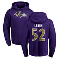 Choea B.Ravens #52 Ray Lewis Player Purple Salute to Service Pullover Hoodie Stitched Jerseys