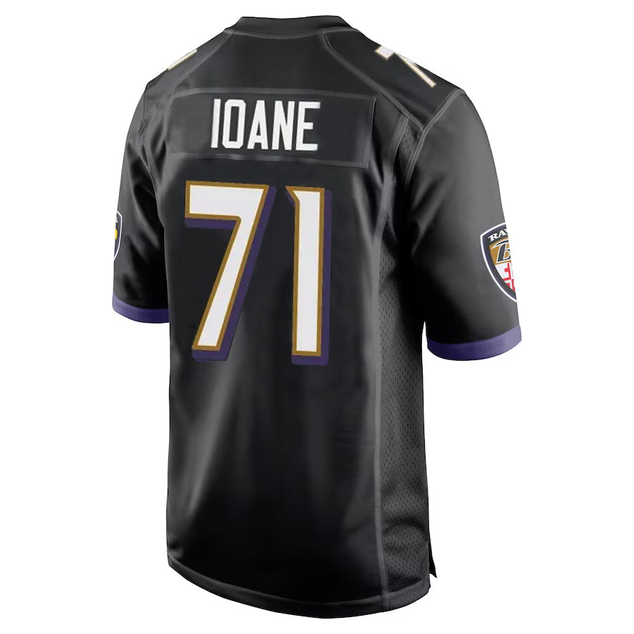 Choea B.Ravens #71 Olaivavega Ioane Player Black Alternate Home Stitched Jerseys