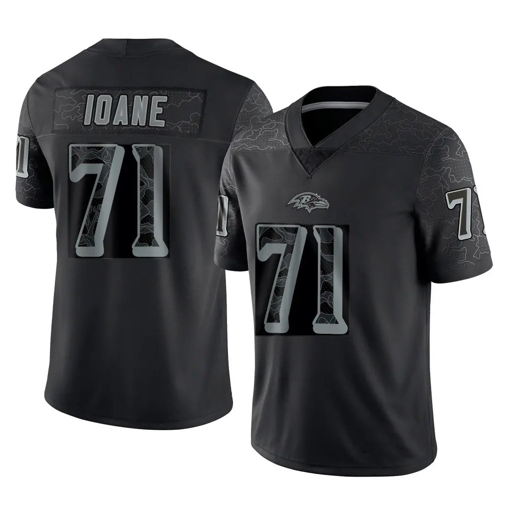 Choea B.Ravens #71 Olaivavega Ioane Player Black RFLCTV Limited Stitched Jerseys