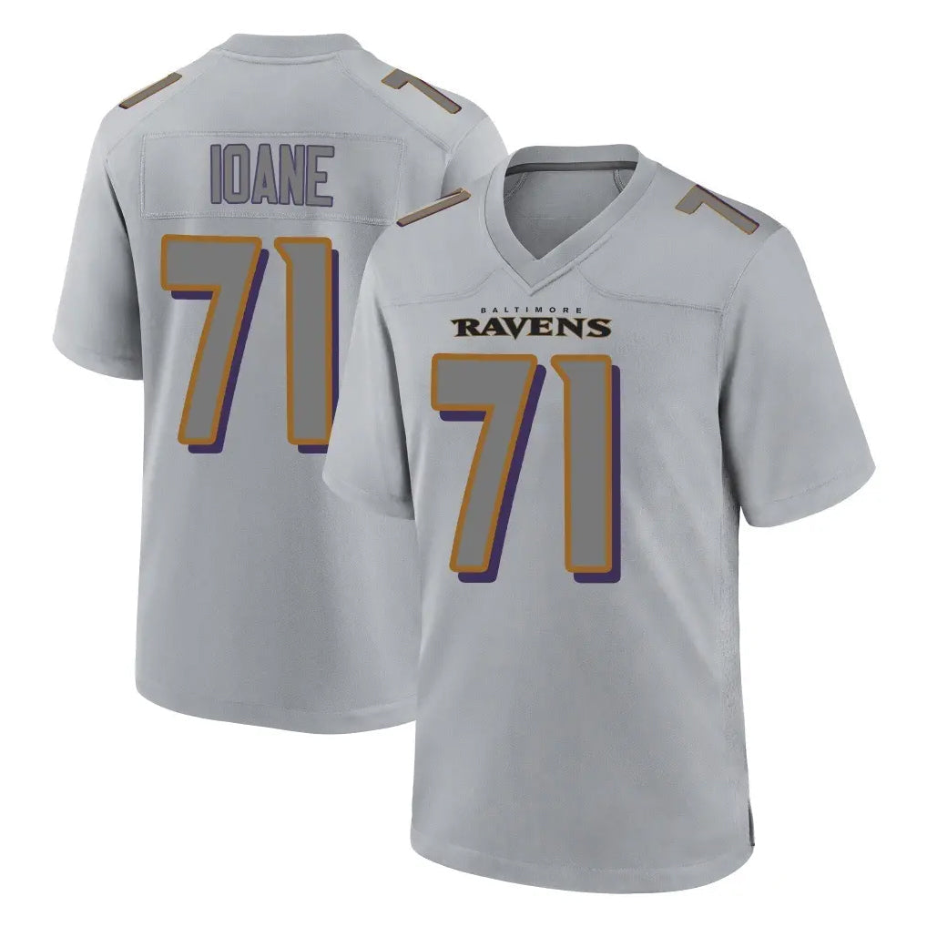 Choea B.Ravens #71 Olaivavega Ioane Player Gray Replica Limited Stitched Jerseys
