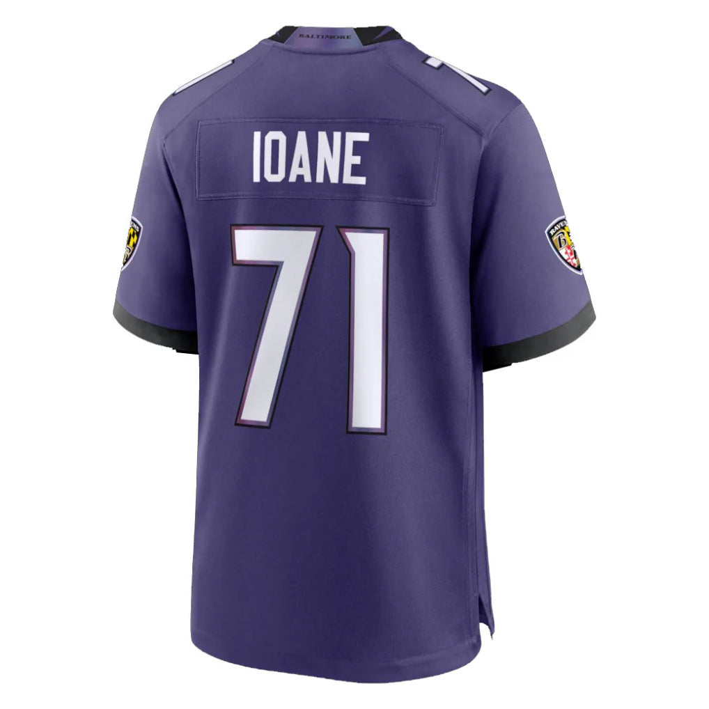 Choea B.Ravens #71 Olaivavega Ioane Player Purple Home Game Stitched Jerseys