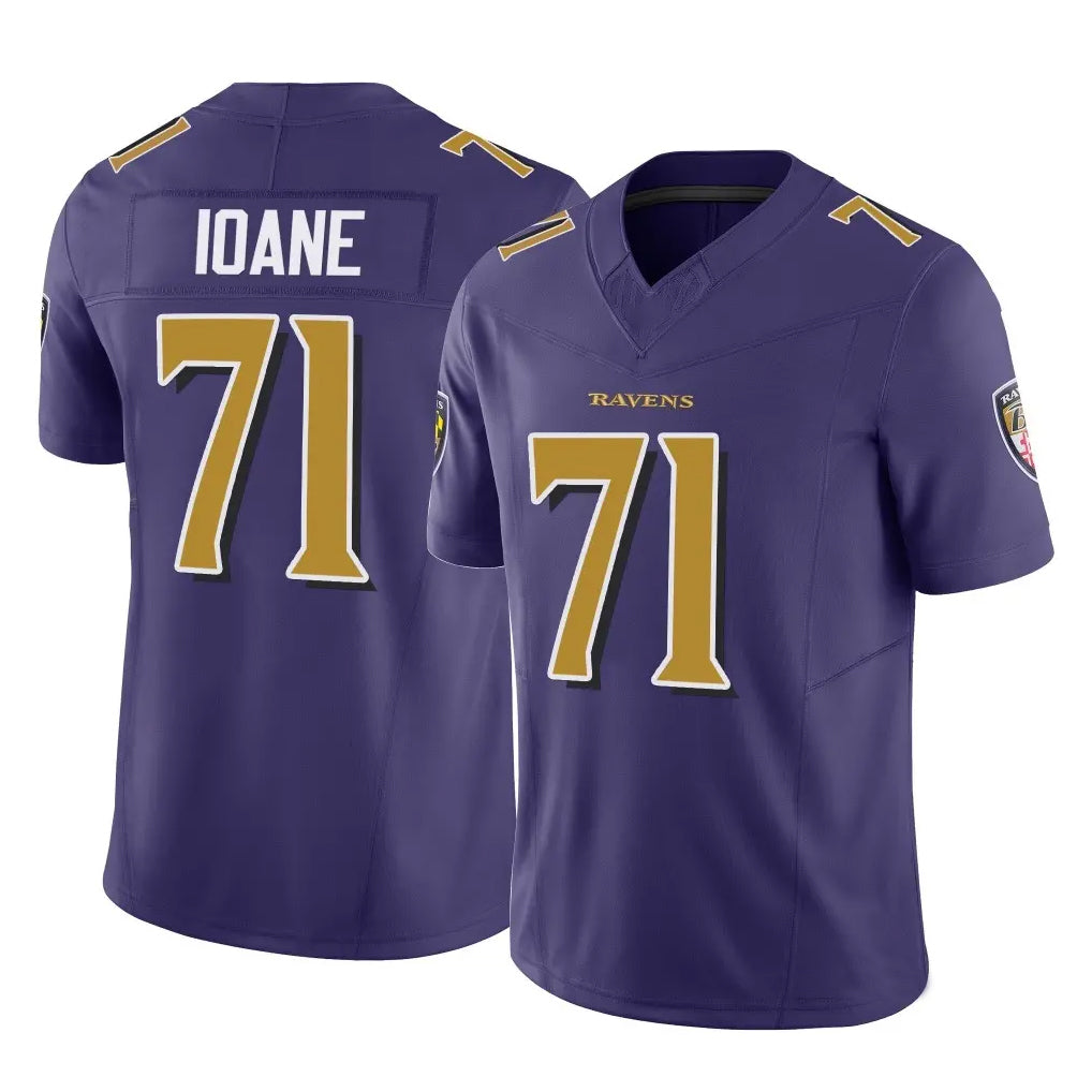 Choea B.Ravens #71 Olaivavega Ioane Player Purple Vapor F.U.S.E. Limited Game Stitched Jerseys