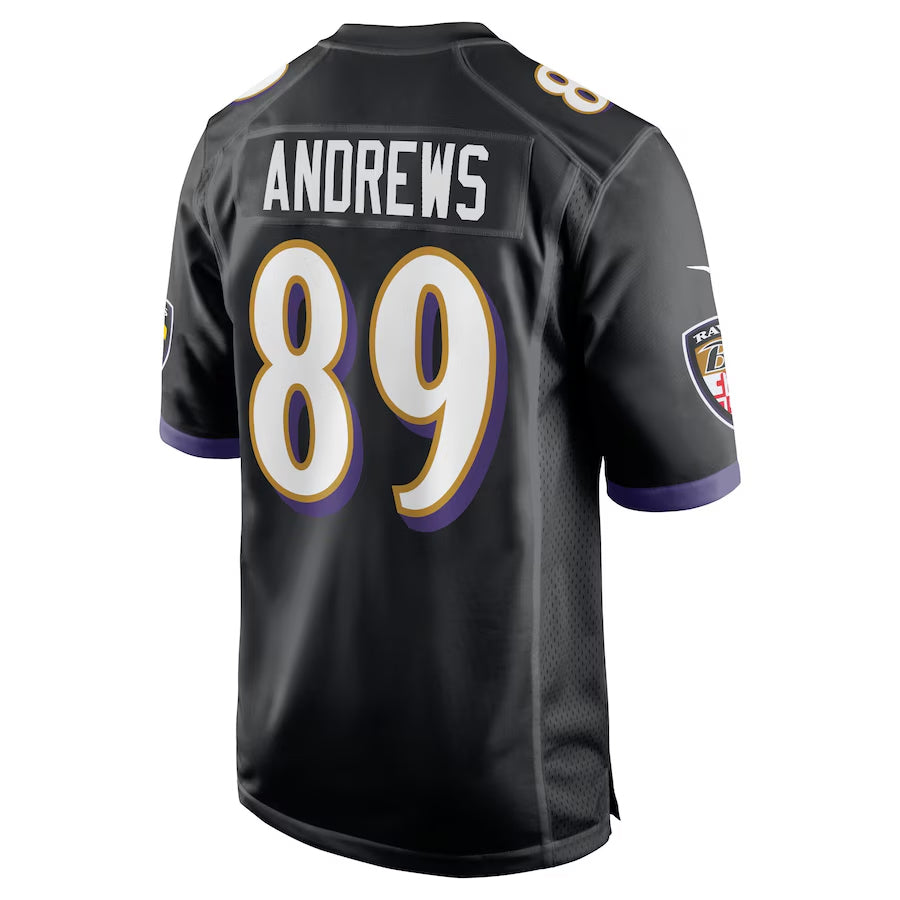 Choea B.Ravens #89 Mark Andrews Player Black Home Game Stitched Jerseys