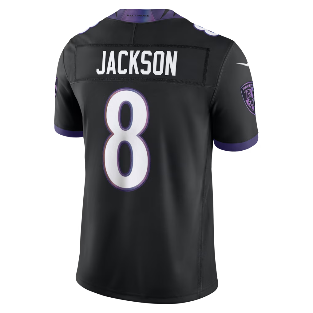 Choea B.Ravens #8 Lamar Jackson Black Alternate Alternate Vapor F.U.S.E. Stitched Limited Jerseys