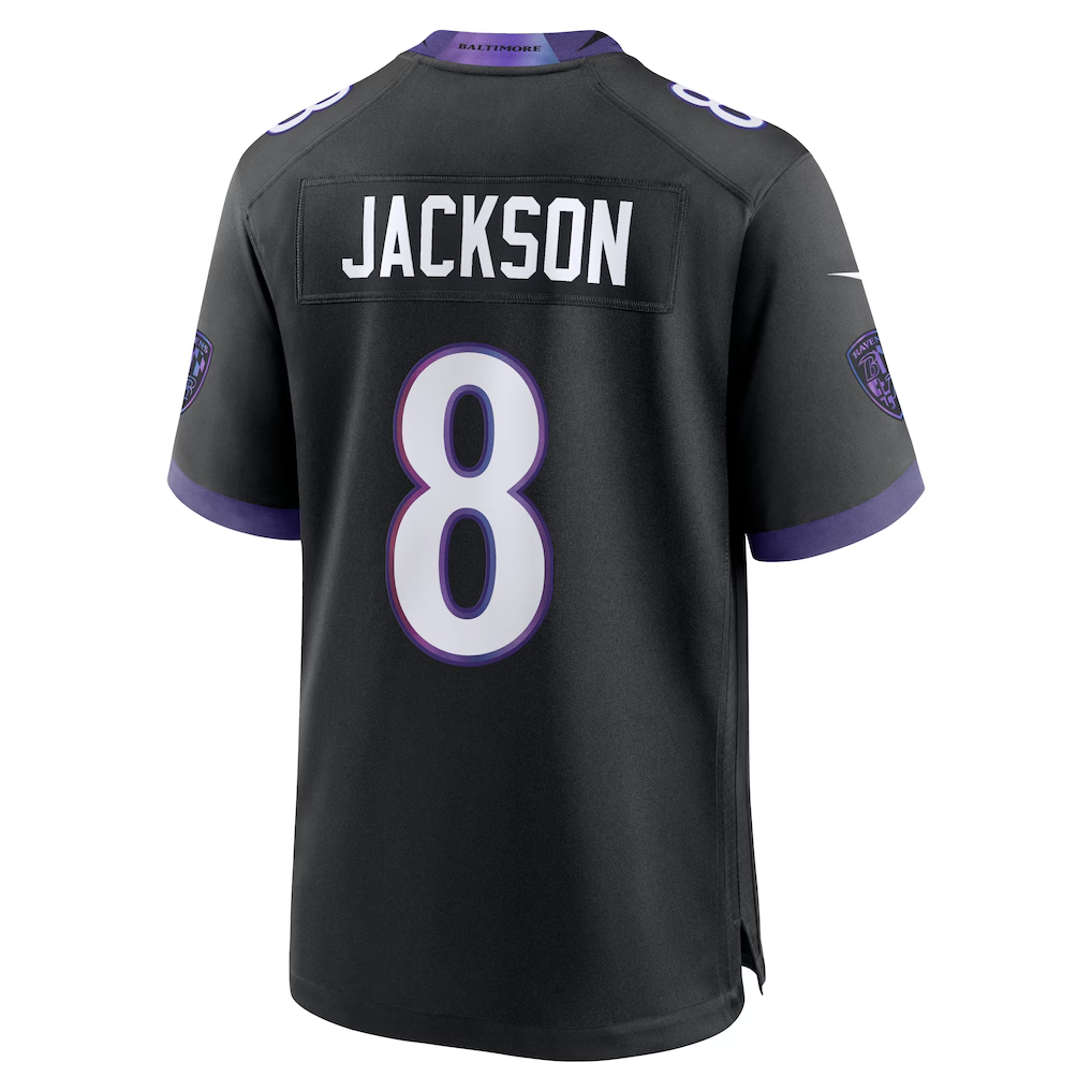 Choea B.Ravens #8 Lamar Jackson Black Alternate Game Stitched Jerseys