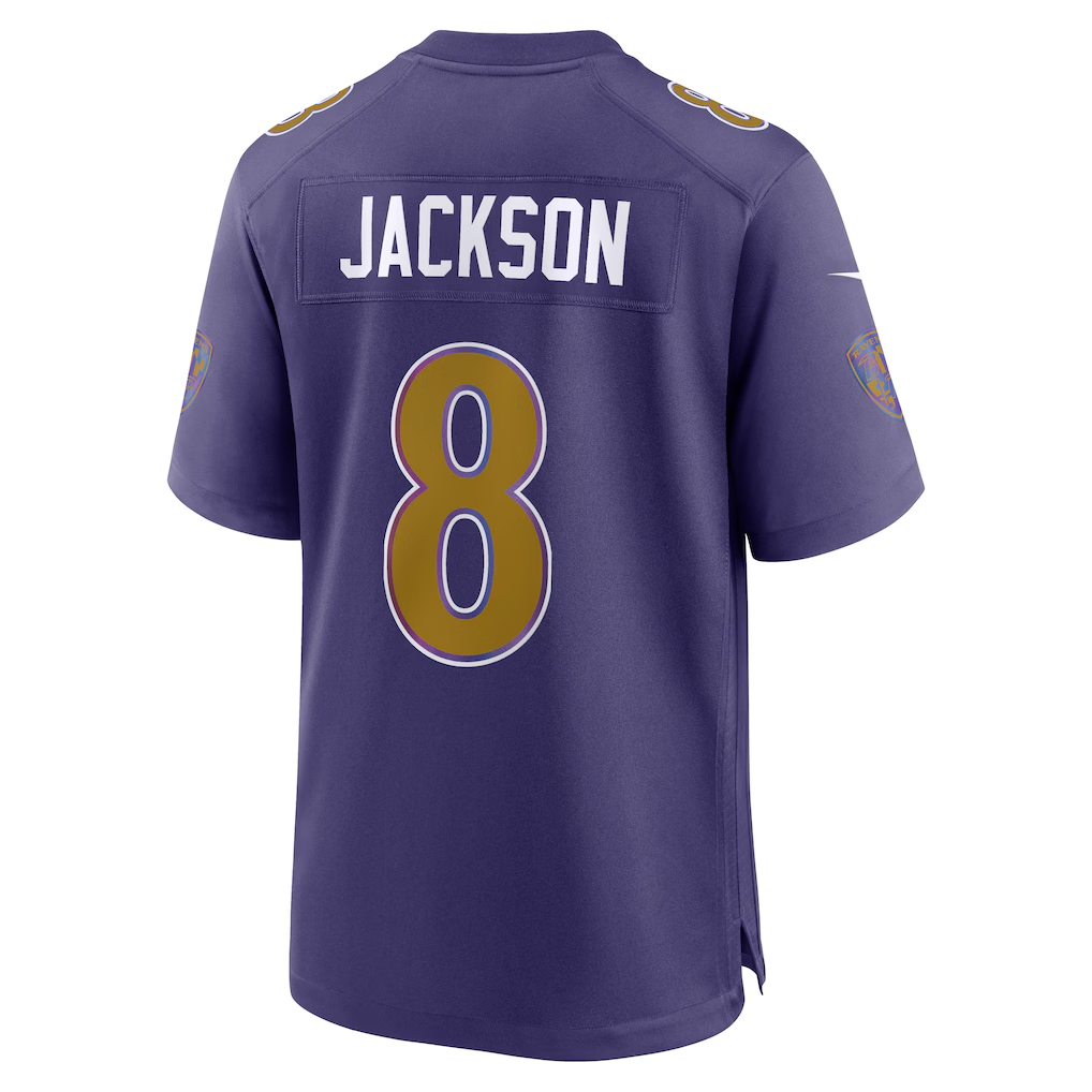 Choea B.Ravens #8 Lamar Jackson Purple Alternate Game Stitched Jerseys