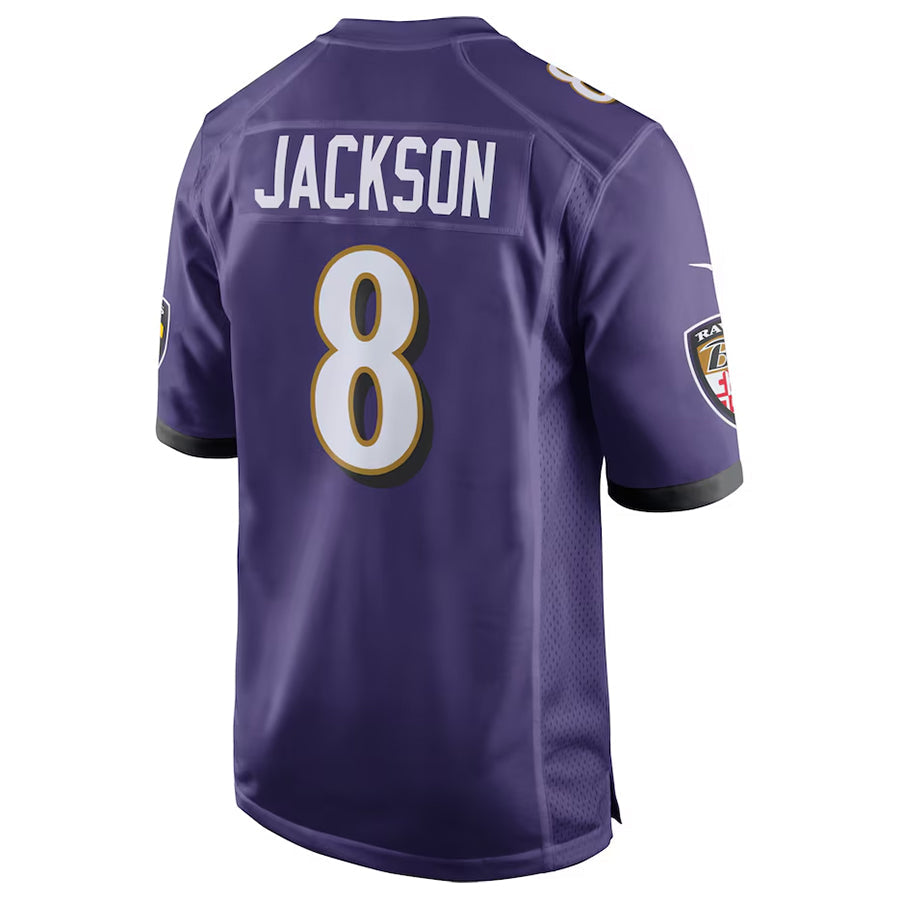 Choea B.Ravens #8 Lamar Jackson Player Purple Game Stitched Jerseys