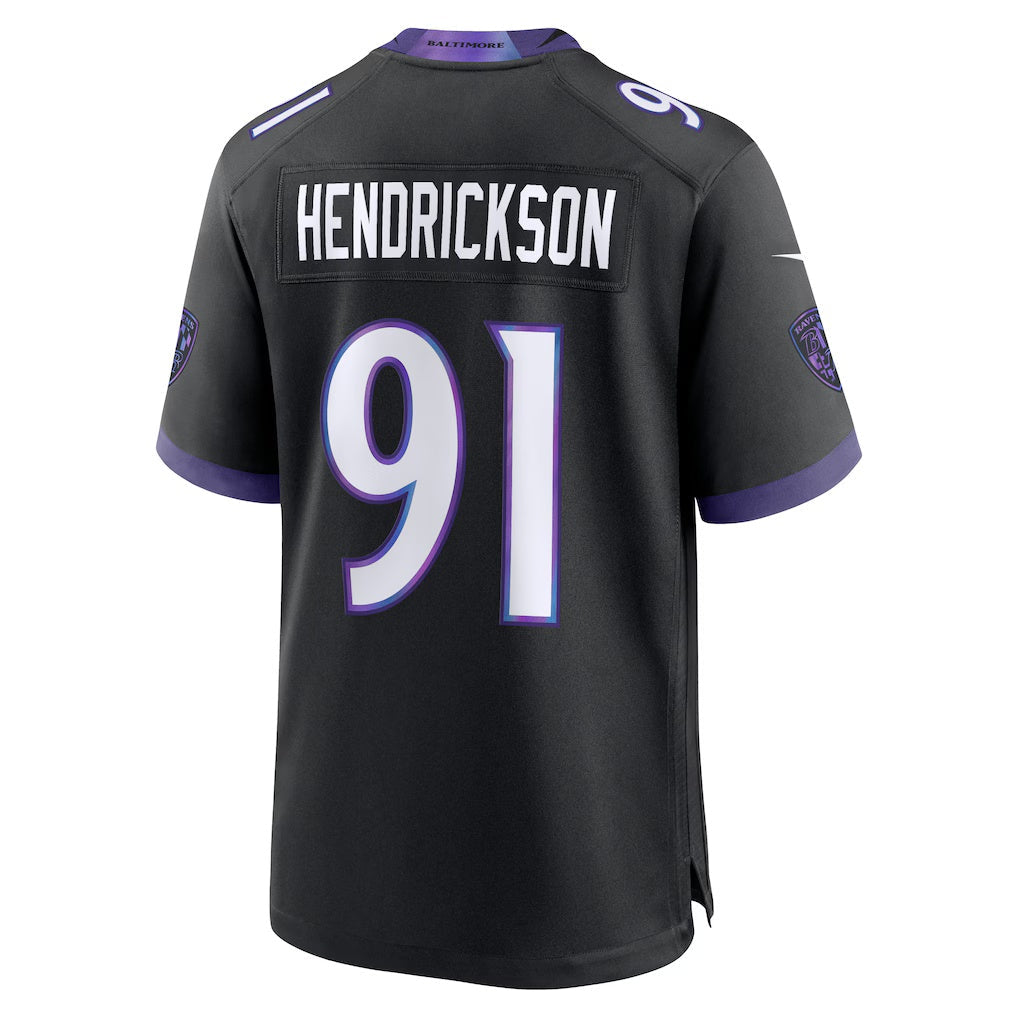 Choea B.Ravens #91 Trey Hendrickson Black Alternate Game Stitched Jerseys