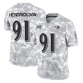Choea B.Ravens #91 Trey Hendrickson Player Arctic Camo Salute to Service Limited Stitched Jerseys