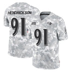 Choea B.Ravens #91 Trey Hendrickson Player Arctic Camo Salute to Service Limited Stitched Jerseys