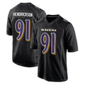 Choea B.Ravens #91 Trey Hendrickson Player Black Carbon Fashion Home Stitched Jerseys
