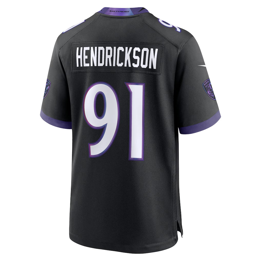 Choea B.Ravens #91 Trey Hendrickson Player Black Home Game Stitched Jerseys