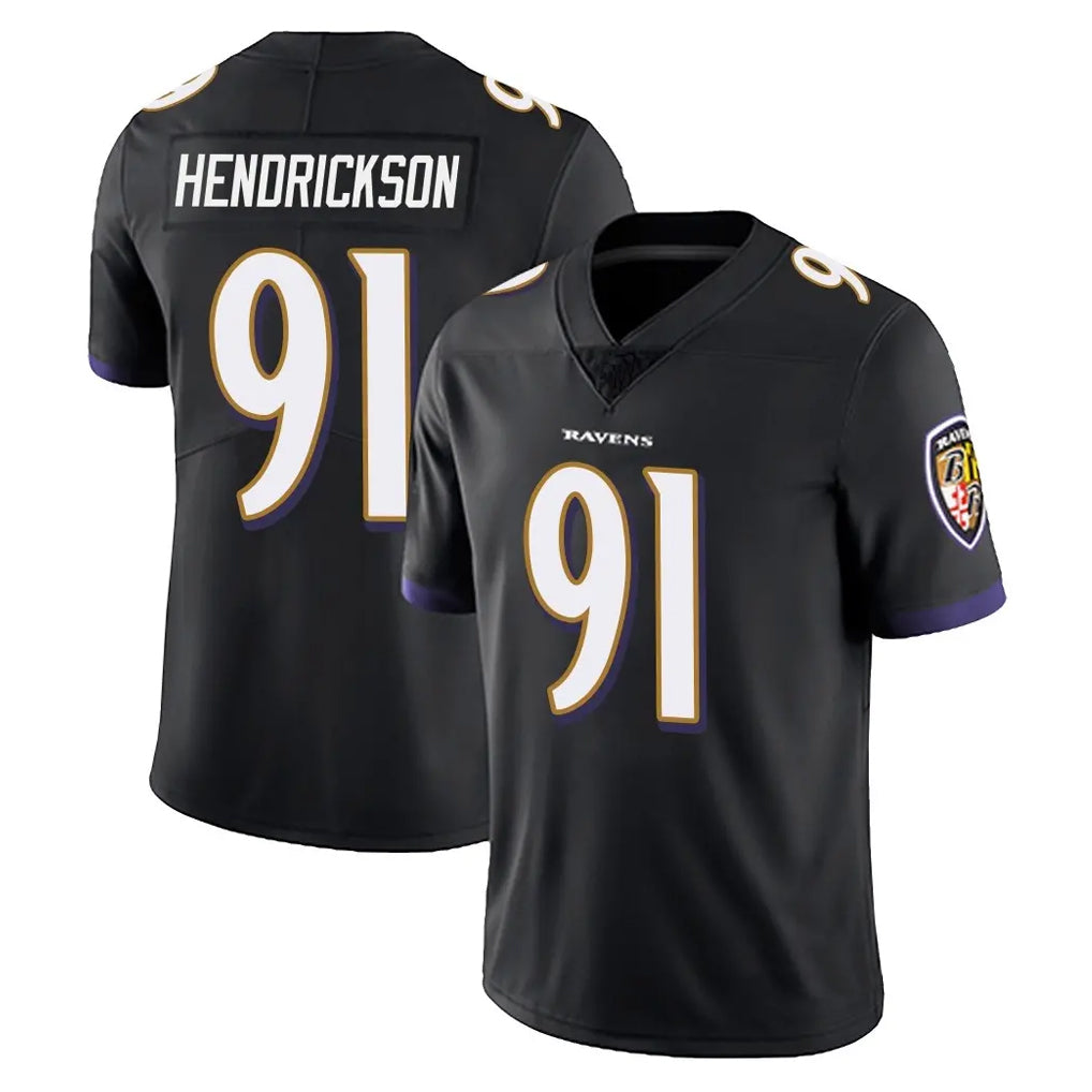 Choea B.Ravens #91 Trey Hendrickson Player Black Vapor Untouchable Limited Home Stitched Jerseys