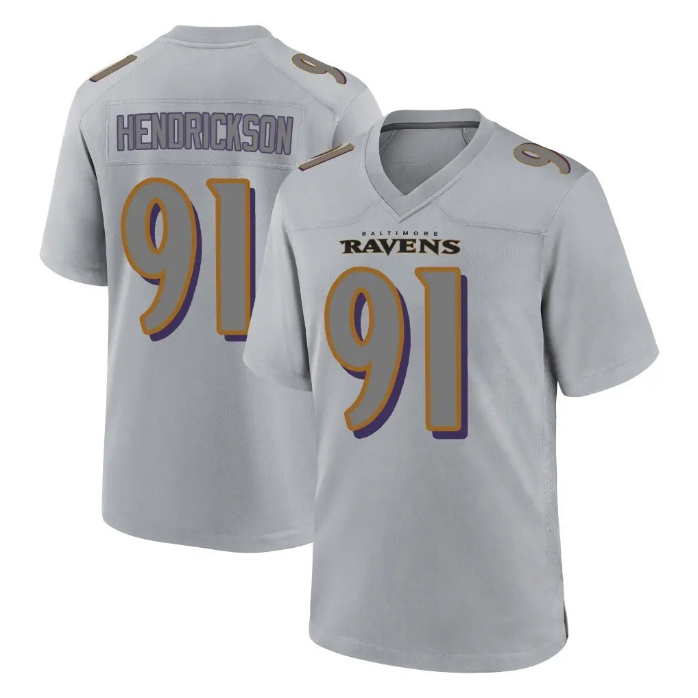 Choea B.Ravens #91 Trey Hendrickson Player Gray Replica Game Stitched Jerseys