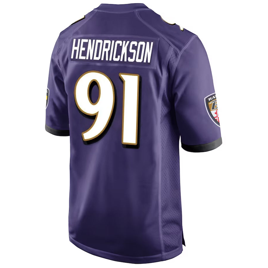 Choea B.Ravens #91 Trey Hendrickson Player Purple Alternate Home Game Stitched Jerseys