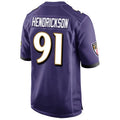 Choea B.Ravens #91 Trey Hendrickson Player Purple Alternate Home Game Stitched Jerseys