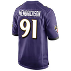 Choea B.Ravens #91 Trey Hendrickson Player Purple Alternate Home Game Stitched Jerseys