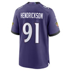 Choea B.Ravens #91 Trey Hendrickson Player Purple Home Game Stitched Jerseys