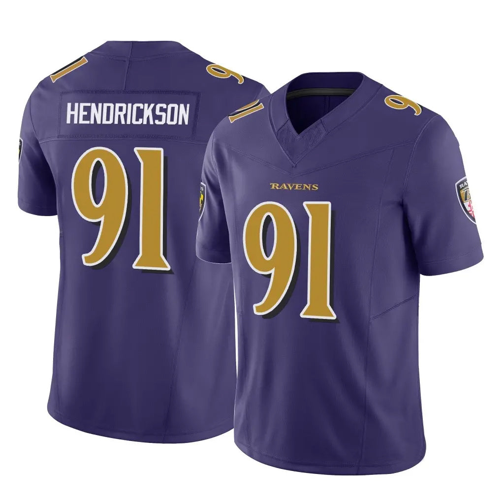 Choea B.Ravens #91 Trey Hendrickson Player Purple Vapor F.U.S.E. Limited Game Stitched Jerseys