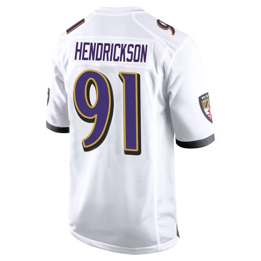 Choea B.Ravens #91 Trey Hendrickson Player White Alternate Home Game Stitched Jerseys