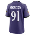 Choea B.Ravens #91 Trey Hendrickson Purple Team Game Stitched Jerseys
