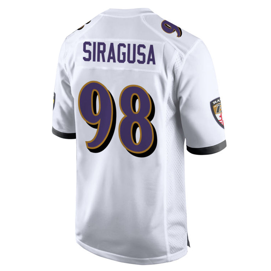 Choea B.Ravens #98 Tony Siragusa Player White Alternate Home Game Stitched Jerseys