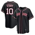 Choea B.Red Sox #10 Trevor Story Player Black Out Home Game Stitched Jerseys