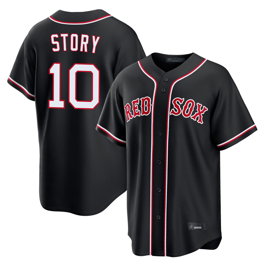 Choea B.Red Sox #10 Trevor Story Player Black Out Home Game Stitched Jerseys