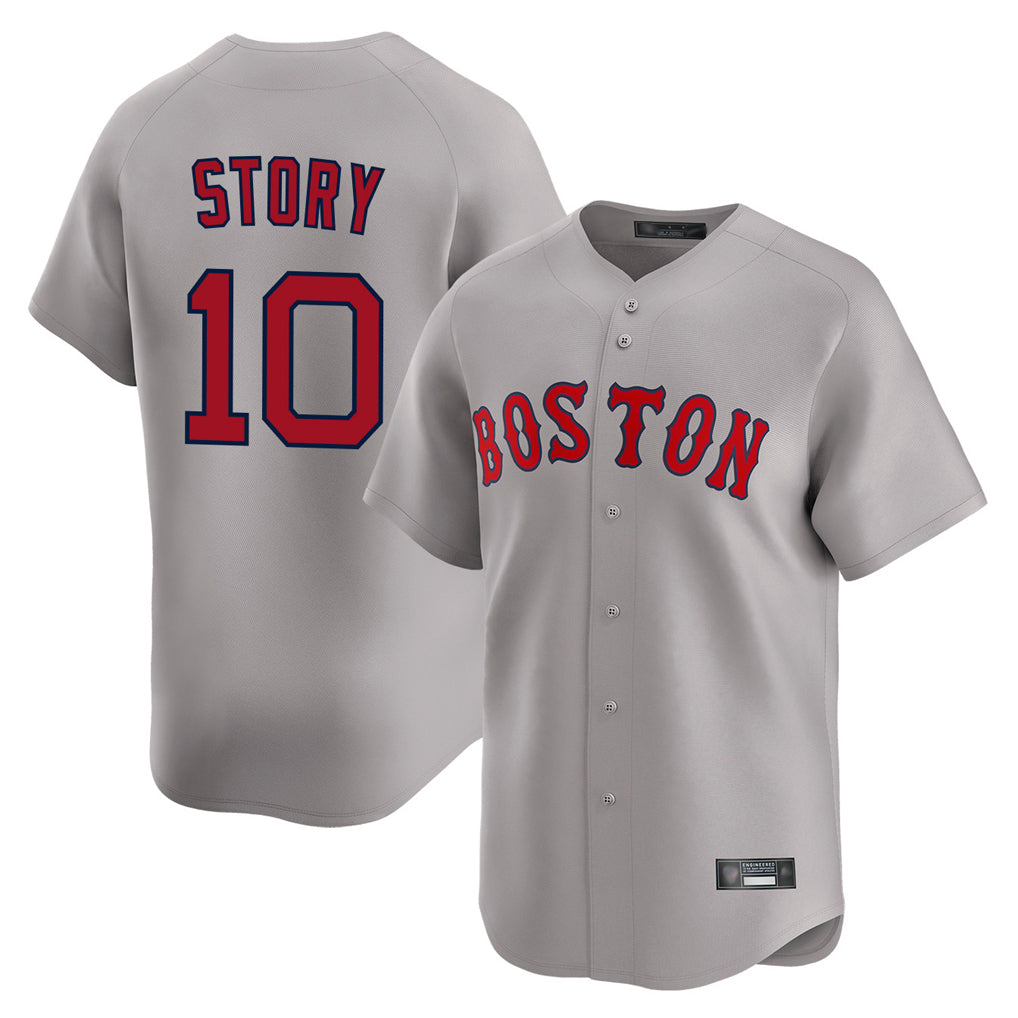 Choea B.Red Sox #10 Trevor Story Player Gray Road Limited Home Game Stitched Jerseys