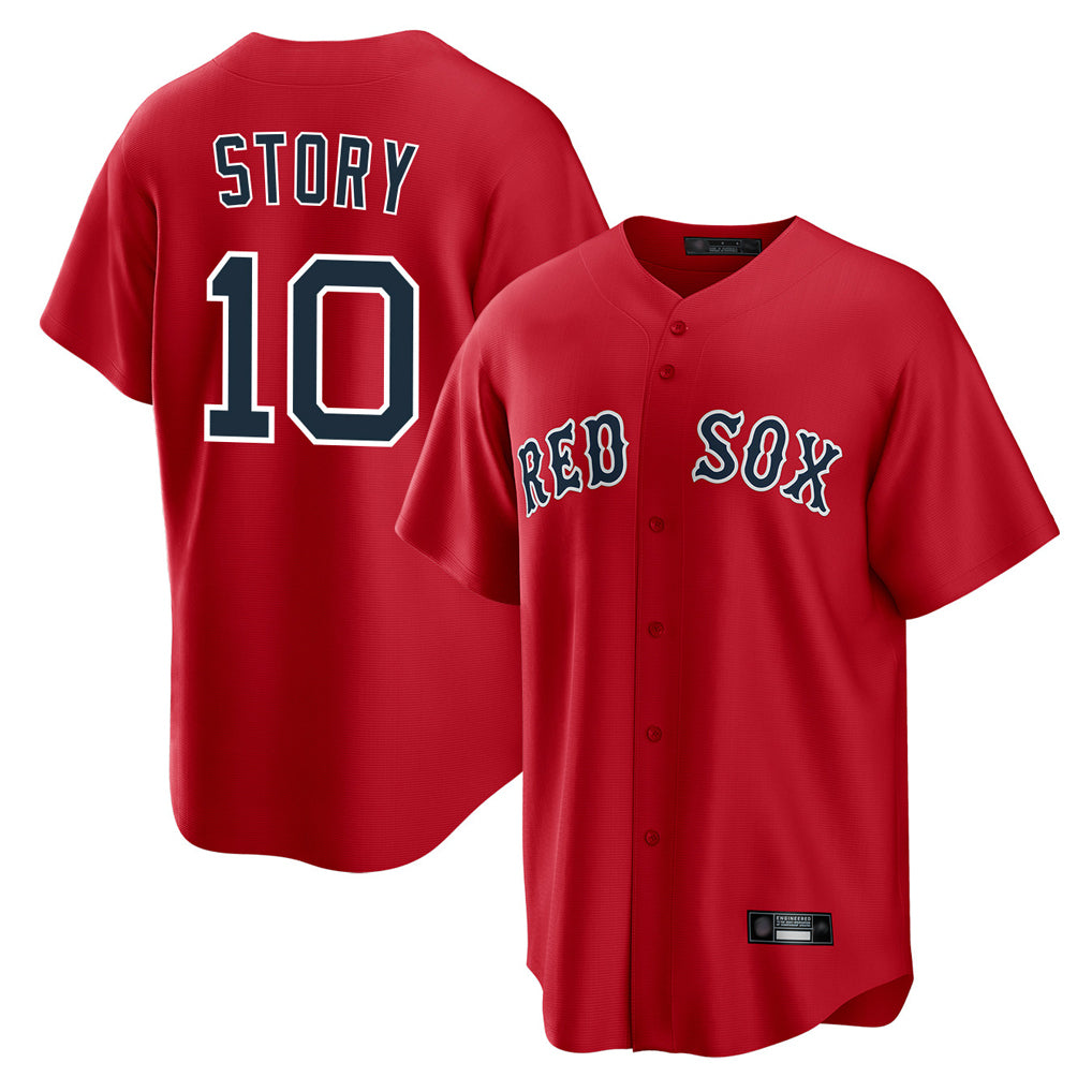 Choea B.Red Sox #10 Trevor Story Player Red Home Game Stitched Jerseys