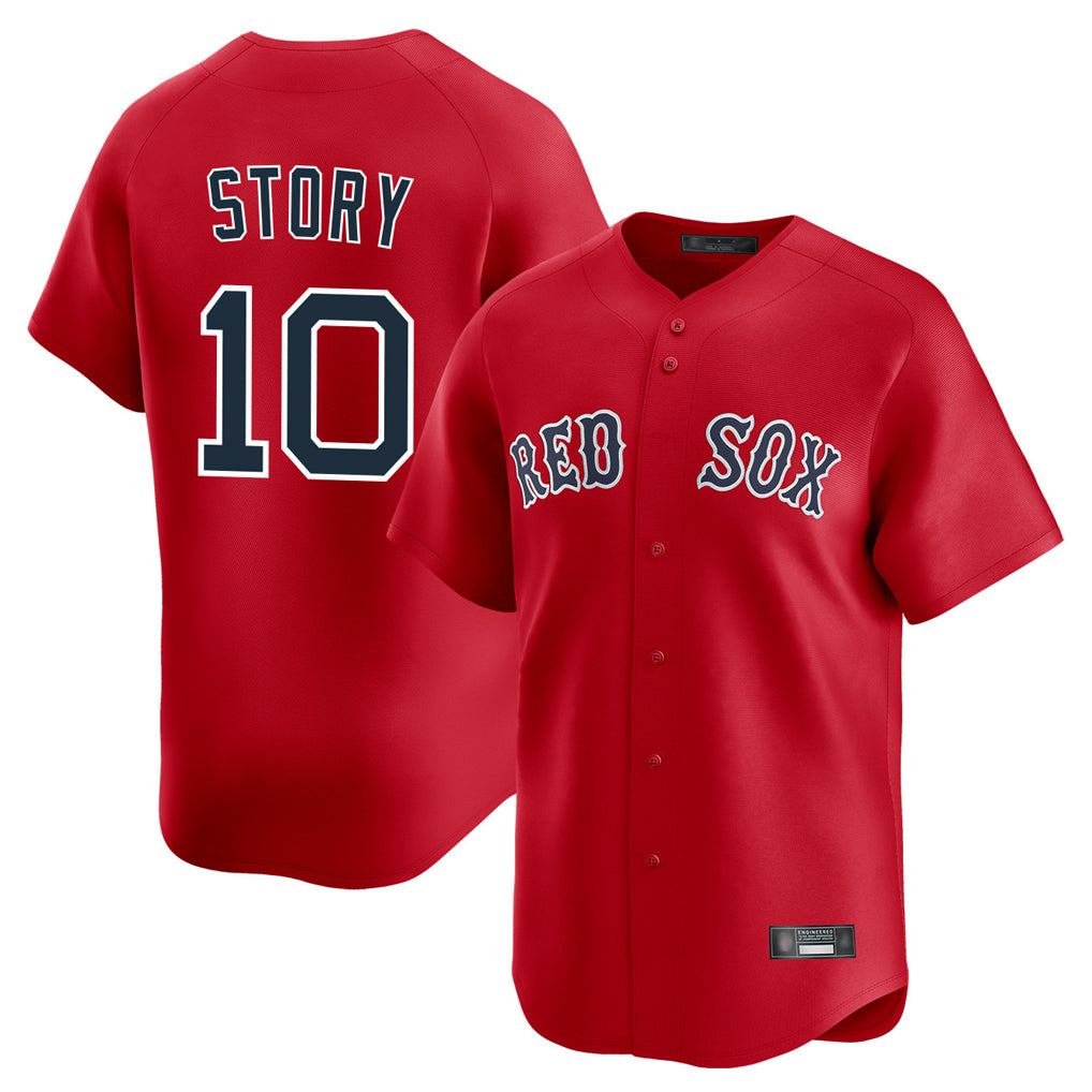 Choea B.Red Sox #10 Trevor Story Player Red Limited Home Game Stitched Jerseys