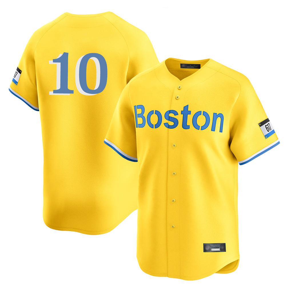 Choea B.Red Sox #10 Trevor Story Player Yellow Limited Home Game Stitched Jerseys