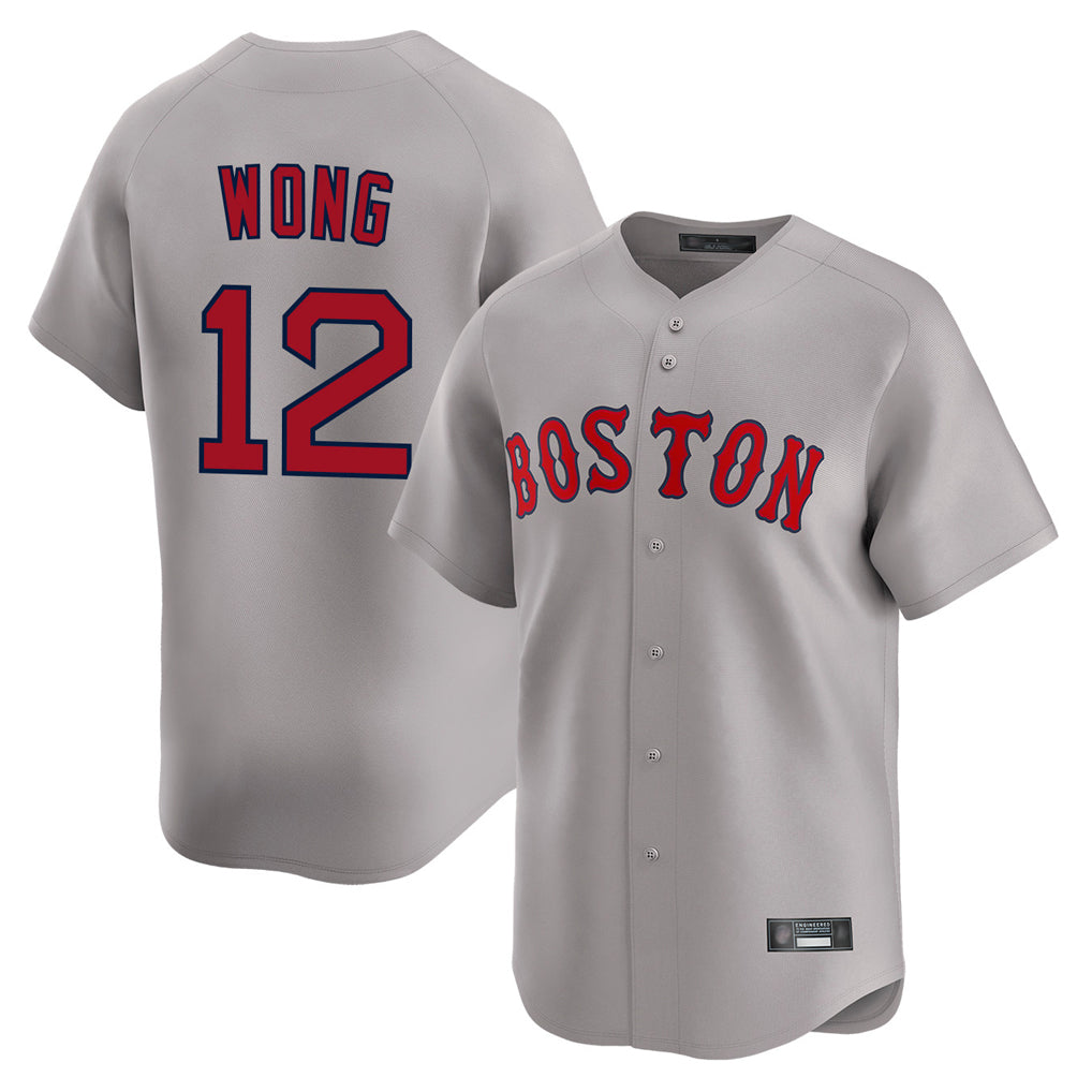 Choea B.Red Sox #12 Connor Wong Player Gray Road Limited Home Game Stitched Jerseys