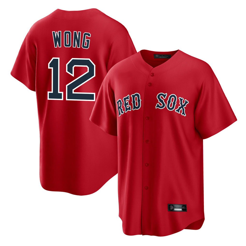 Choea B.Red Sox #12 Connor Wong Player Red Home Game Stitched Jerseys