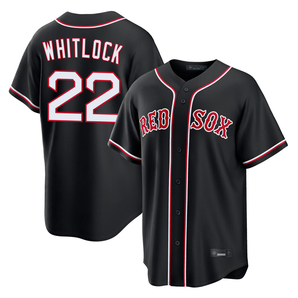 Choea B.Red Sox #22 Garrett Whitlock Player Black Out Home Game Stitched Jerseys