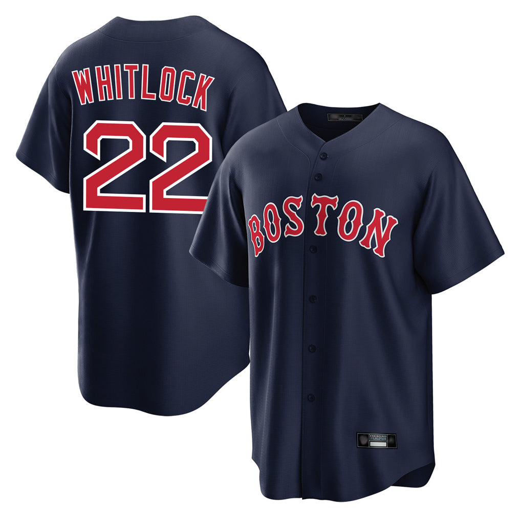Choea B.Red Sox #22 Garrett Whitlock Player Navy Home Game Stitched Jerseys