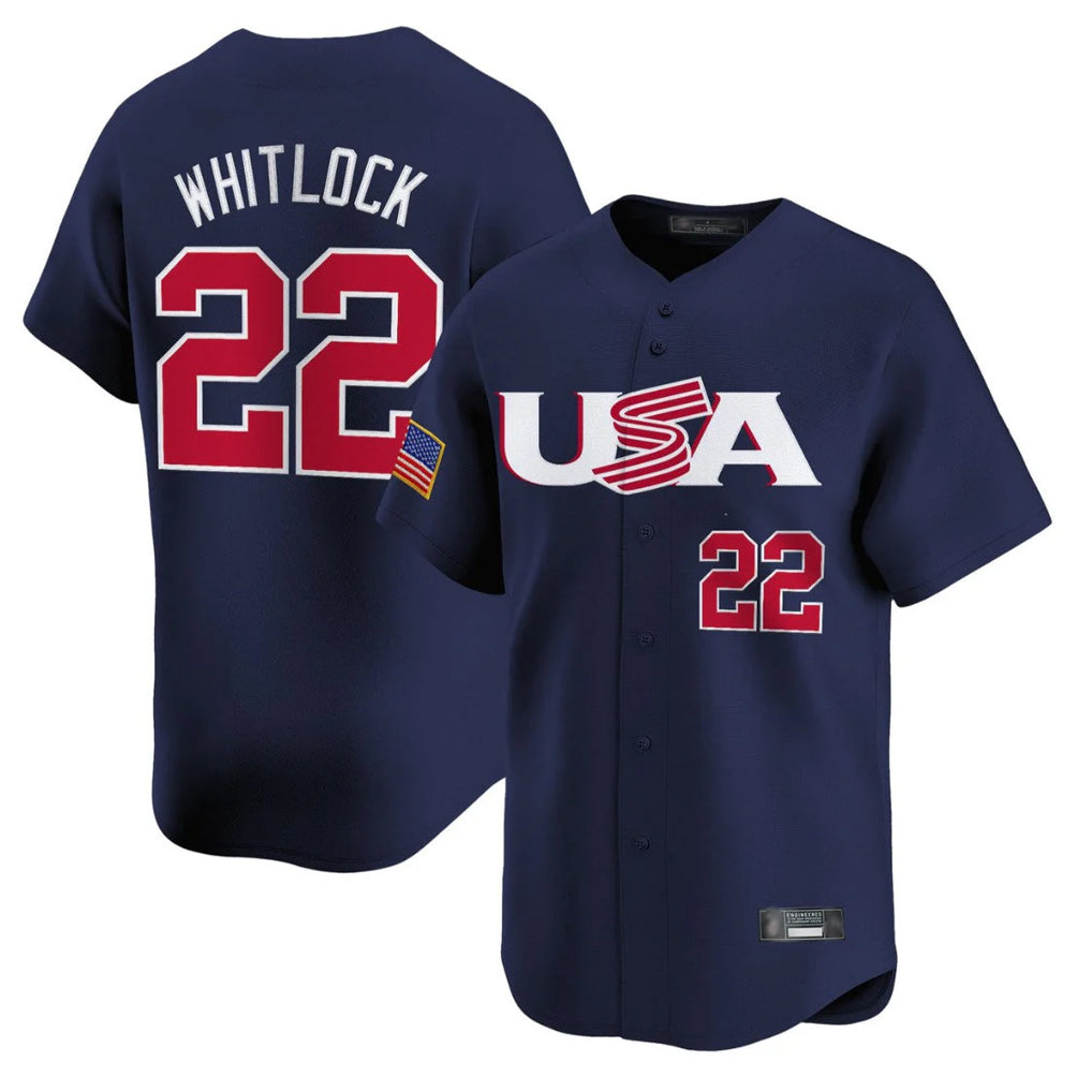 Choea B.Red Sox #22 Garrett Whitlock Player Navy USA World Classic Home Game Stitched Jerseys