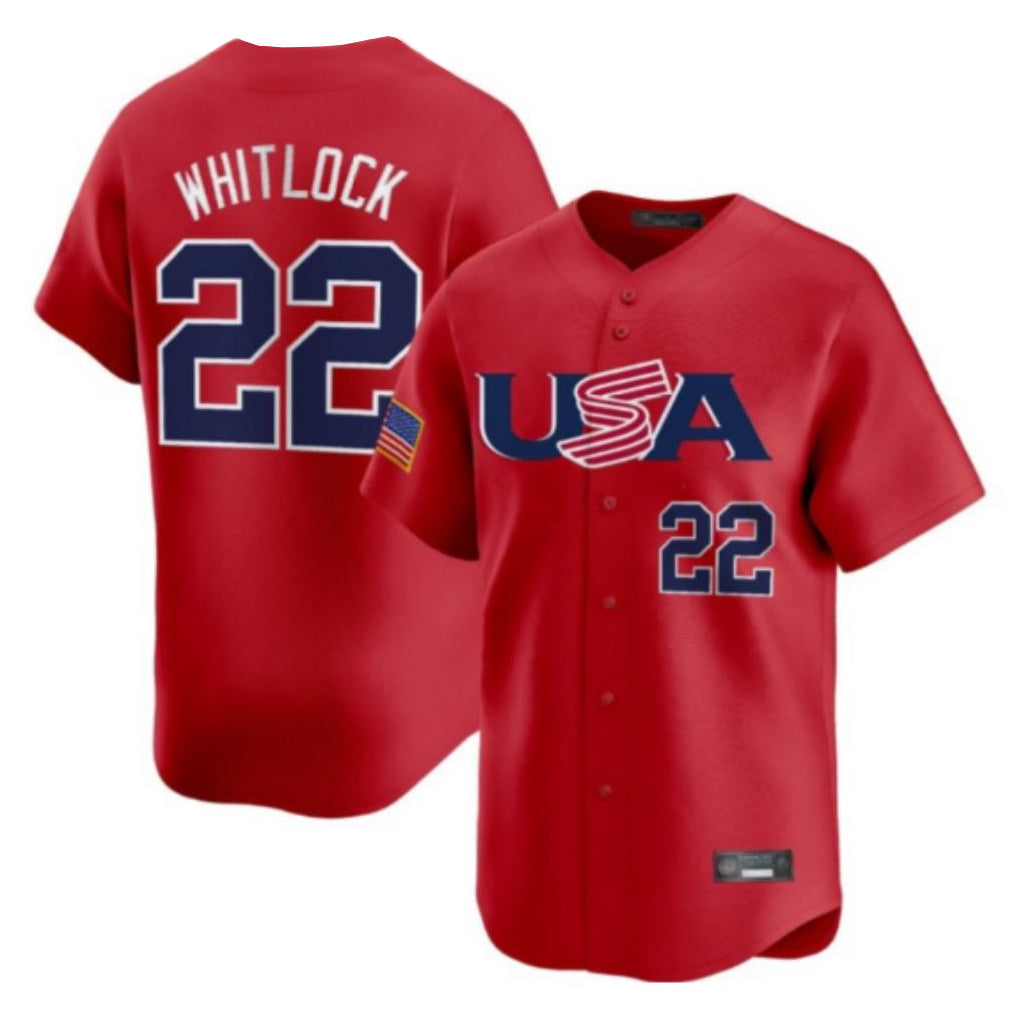 Choea B.Red Sox #22 Garrett Whitlock Player Red USA World Classic Home Game Stitched Jerseys